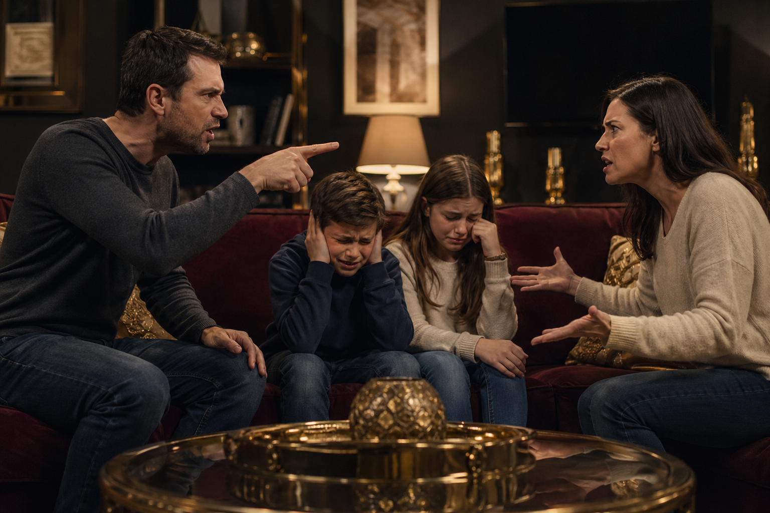 Family tension — parents and children in conflict at home