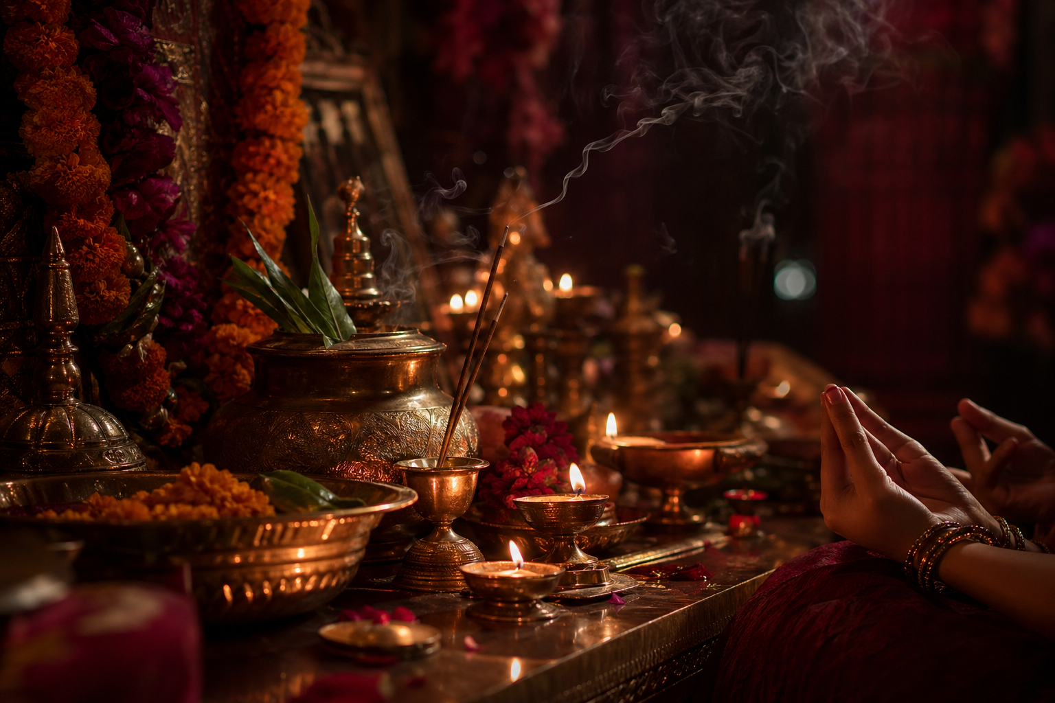 Spiritual healing ritual and calming energy visual